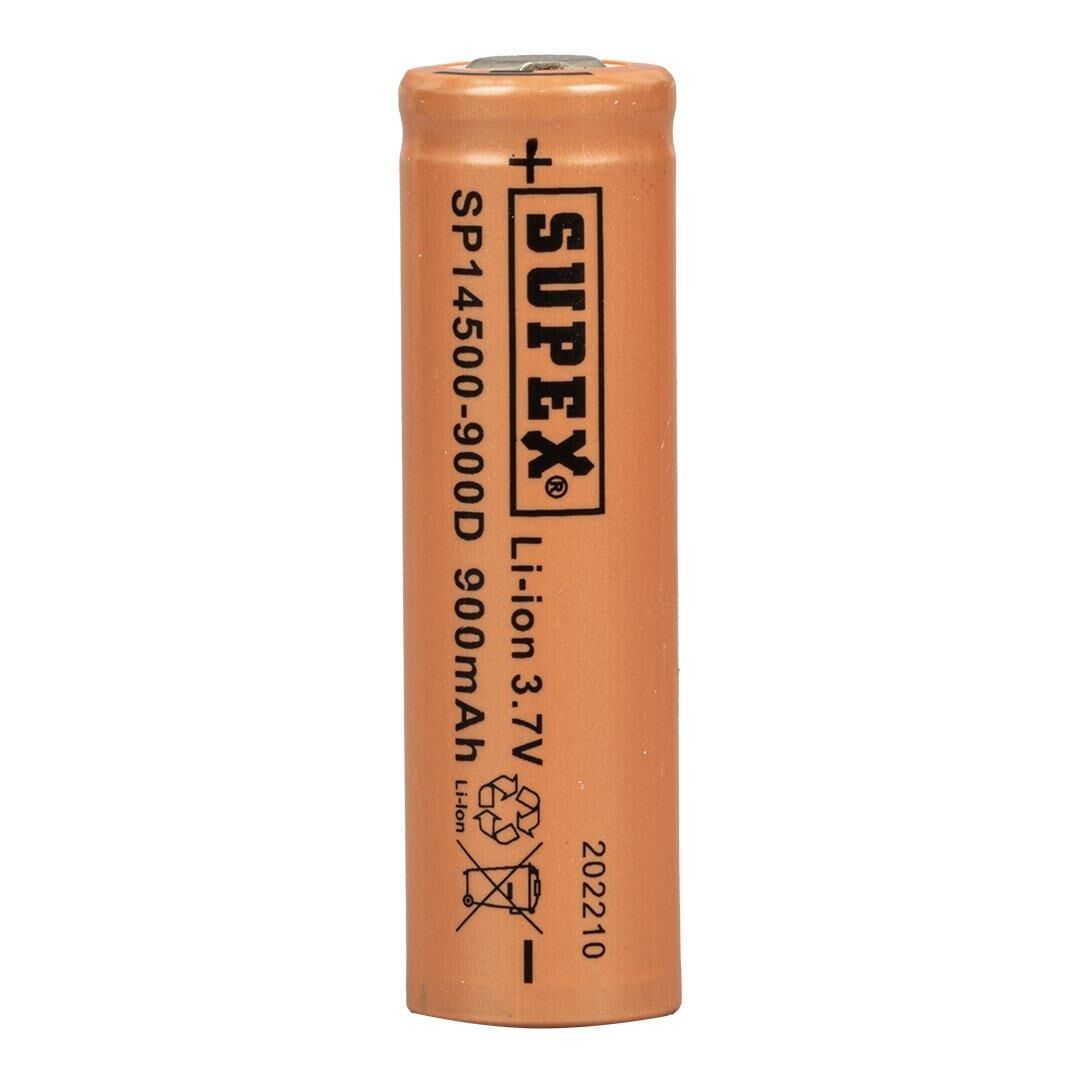 14500--900MA 3,7 VOLT  LİTYUM DÜZ KAFA PİL SUPEX