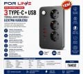 FORLİNE TAK02 3'LÜ 2MT 1TYPE-C+2USB ÇIKIŞLI AKIM KORUMALI GRUP PRİZ