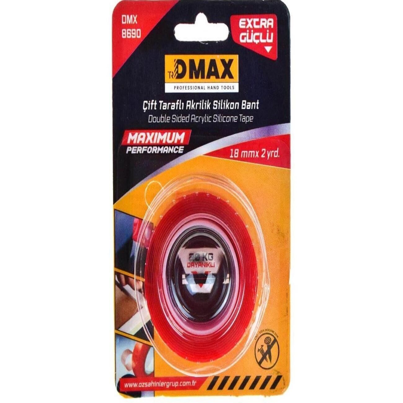 ÇİFT TARAFLI BANT KIRMIZI SİLİKON 18MM 2 MT DMX-8690