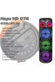HEPU HP-974 3x8'' 3x30CM Kablosuz 1 El Mikrofon RGB Bluetooh Müzik Kutusu