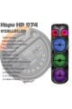 HEPU HP-974 3x8'' 3x30CM Kablosuz 1 El Mikrofon RGB Bluetooh Müzik Kutusu