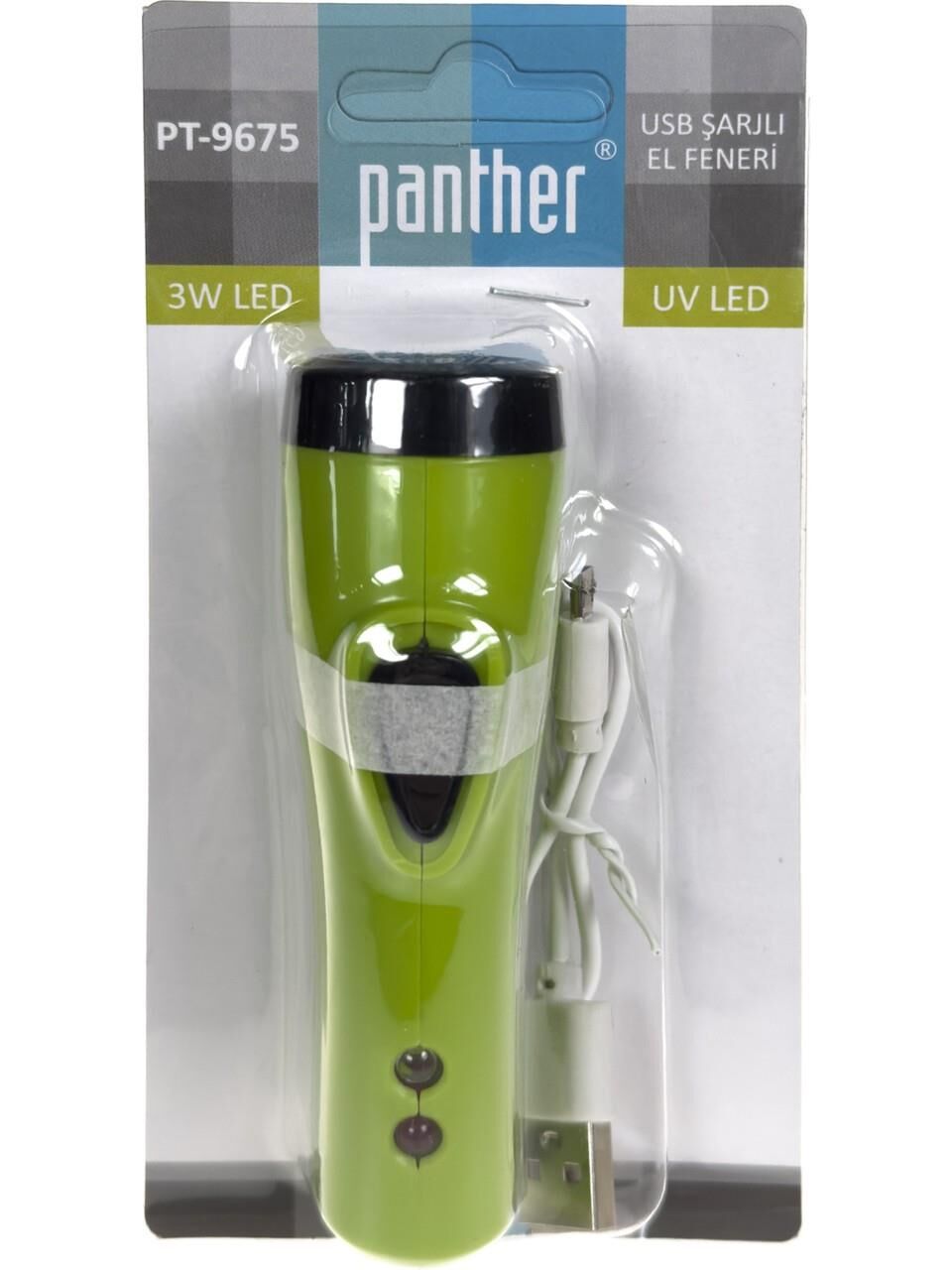 PANTHER PT-9675 USB ŞARJLI EL FENERİ