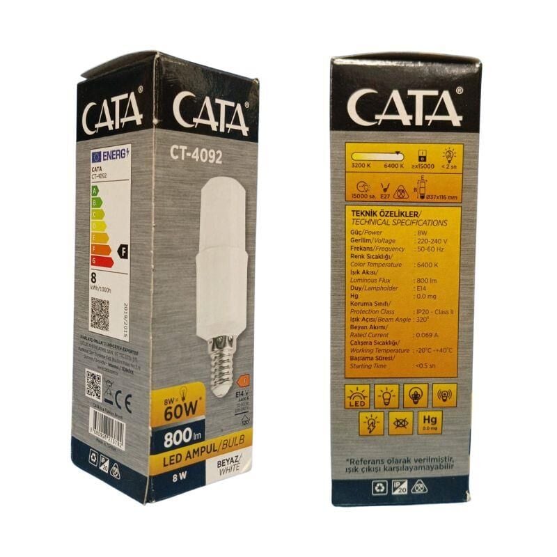 CATA CT-4092 8 WATT LED AMPUL E14 DUY BEYAZ