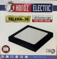HOROZ 36 WATT SELENA-36 SIVA ÜSTÜ GÜNIŞIĞI SİYAH KASA KARE 30X30 LED PANEL
