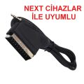 SCART AV 3,5mm TÜPLÜ TV'LER İÇİN RECEİVER KABLOSU NEXT CİHAZLAR İLE UYUMLU
