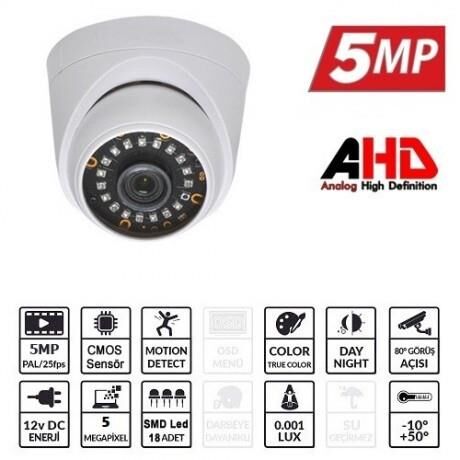 EZCOOL EZ-5025HD 5MP 3.6MM AHD DOME KAMERA