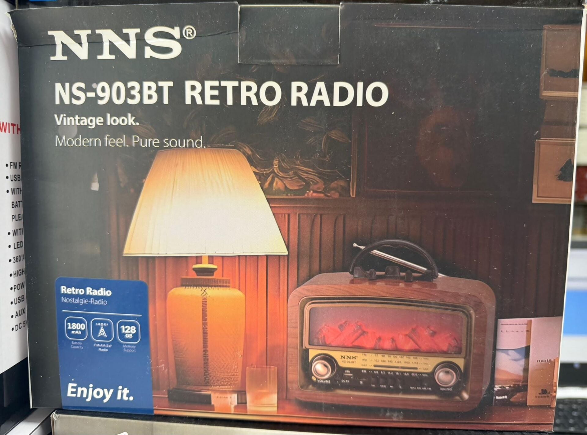 NNS NS-903BT ŞÖMİNELİ  BLUETOOTH USB NOSTALJİK ŞARJLI RADYO