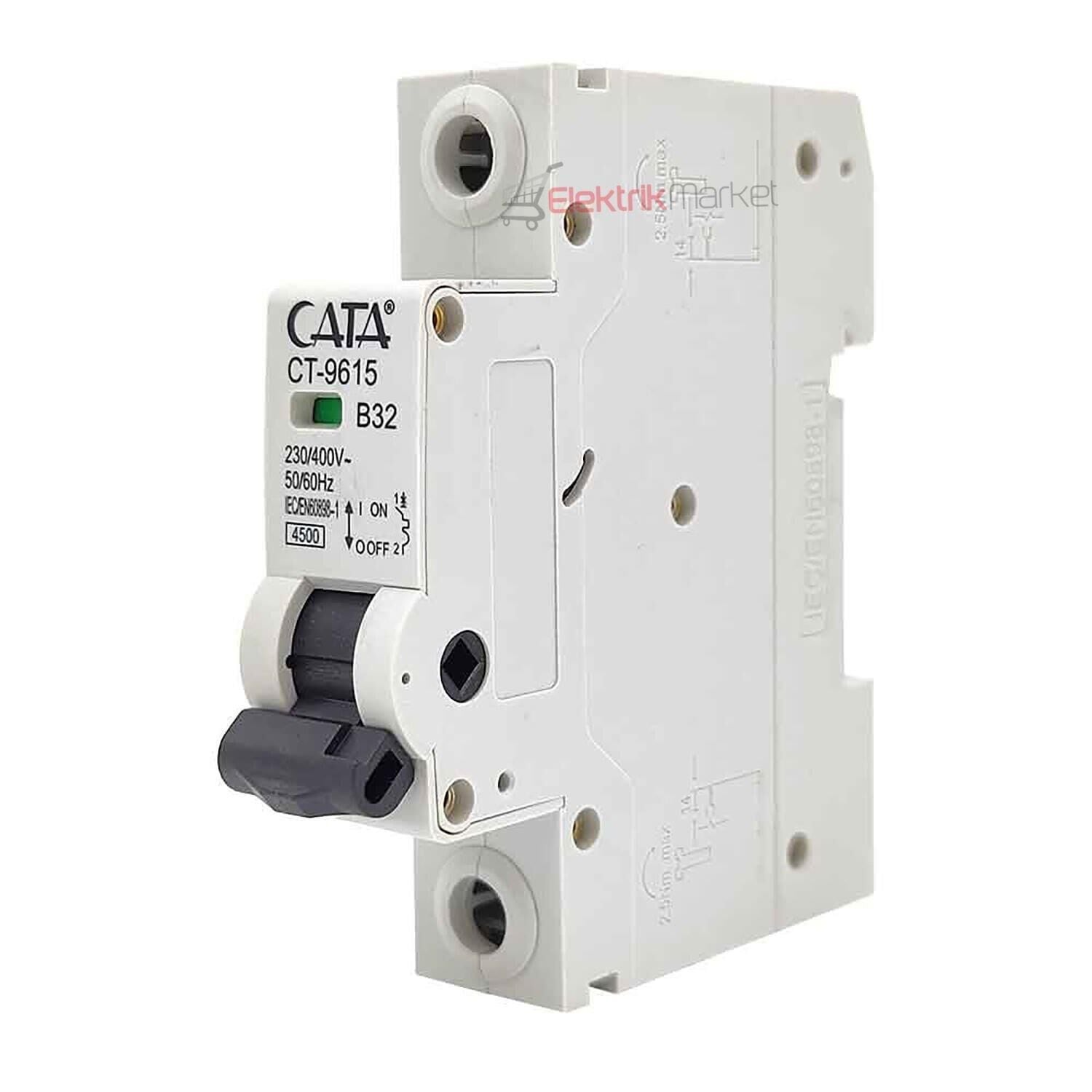 CATA W OTOMAT 32 AMPER B TİPİ 4,5K   MONOFAZE CT-9615