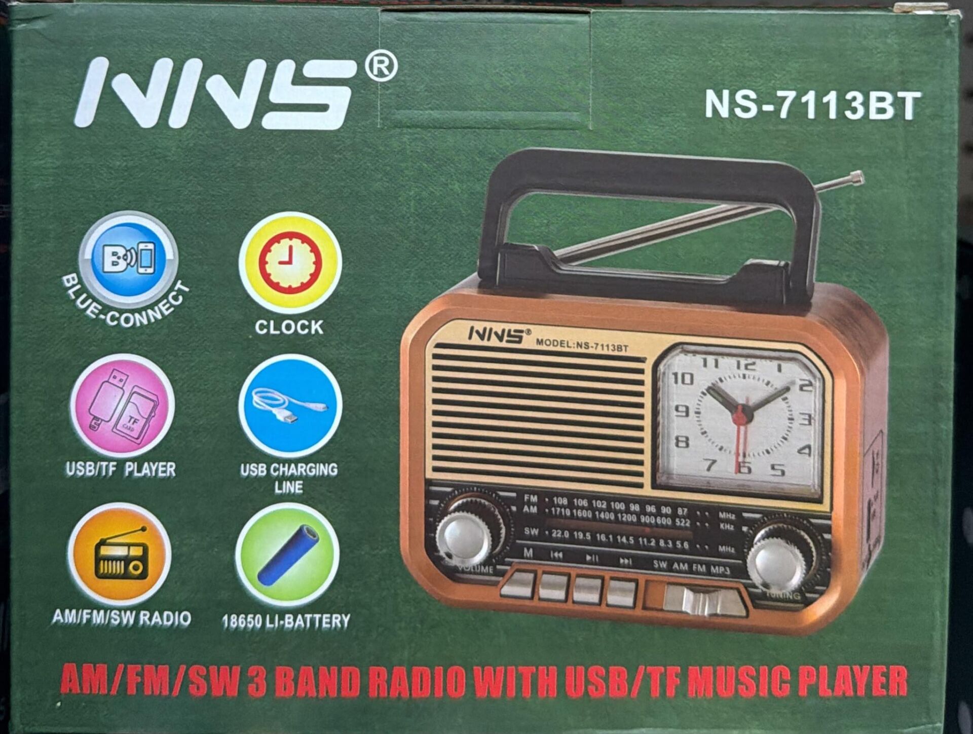 NNS NS-7113BT BLUETOOTH USB NOSTALJİK ŞARJLI RADYO