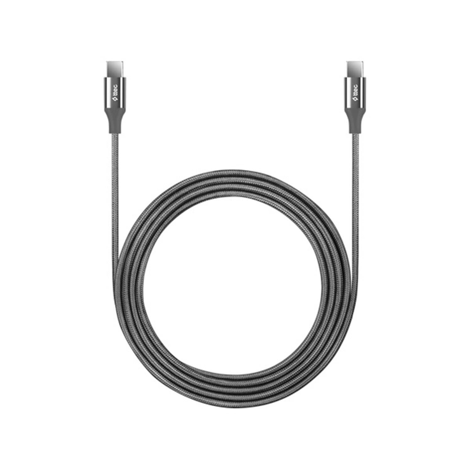 TTEC 2DK51UG Alumi Cable USB-C - USB-C 200cm 65W PD/Q C Hızlı Şarj/Data Kablosu