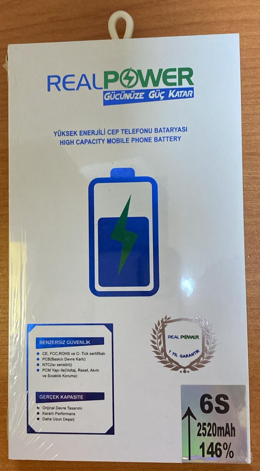 CEP TEL BATARYA İPHONE 6S REALPOWER GARANTİLİ