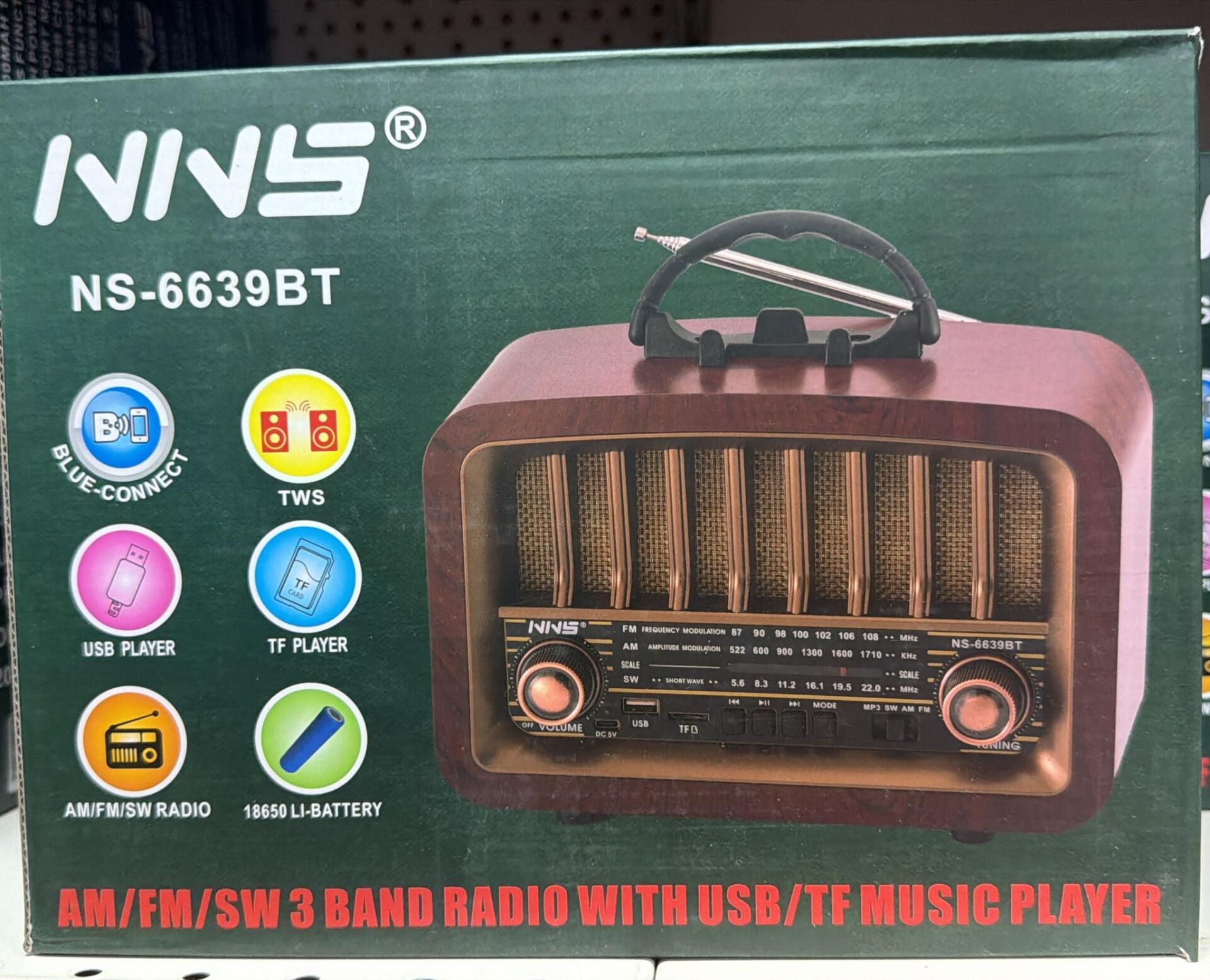 NNS NS-6639BT BLUETOOTH USB NOSTALJİK ŞARJLI RADYO