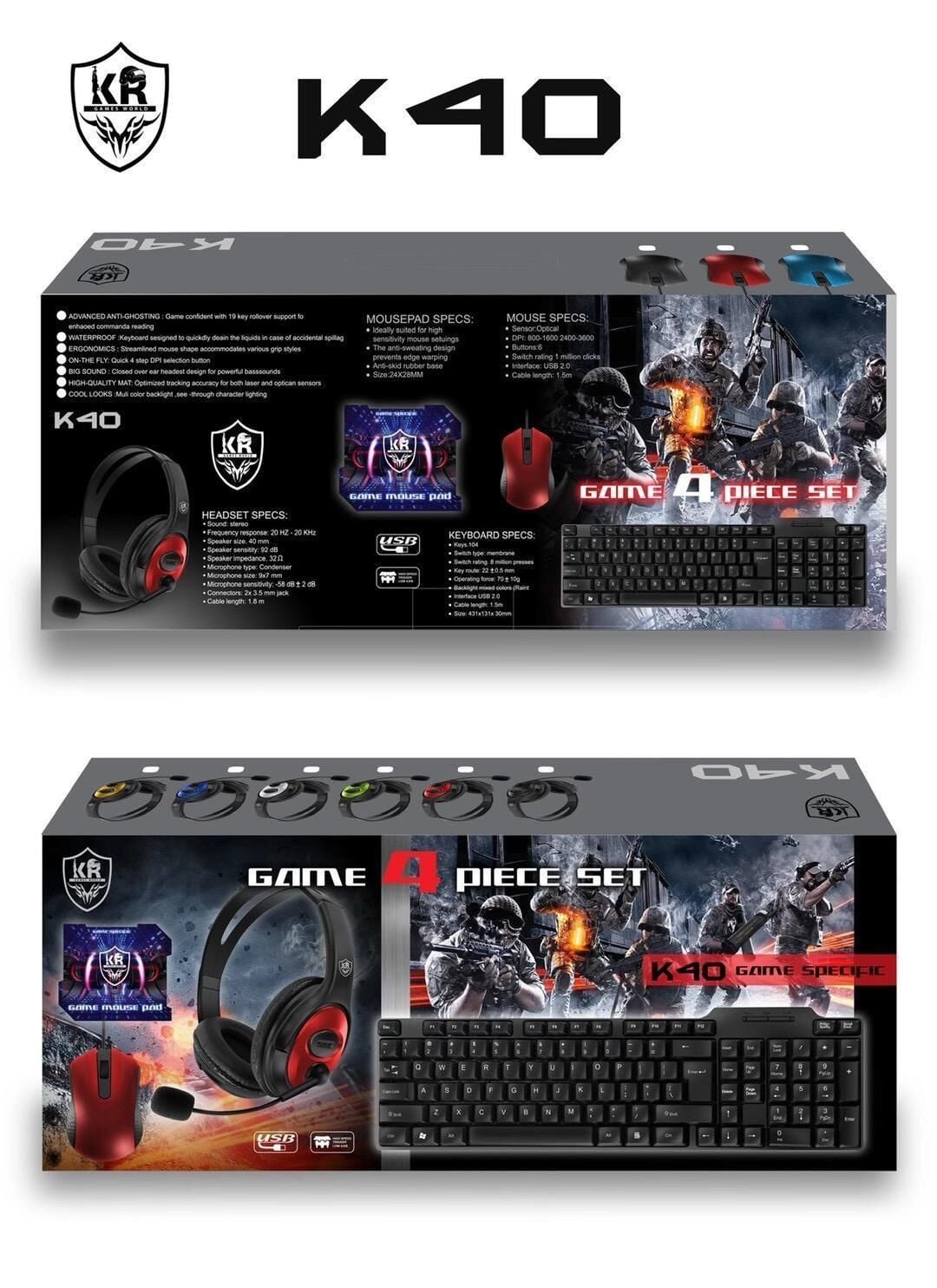 POWERSTAR K40 OYUNCU KULAKLIK KLAVYE MOUSE VE PED TAKIM