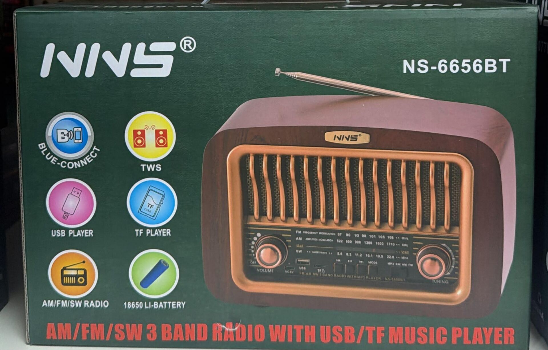 NNS NS-6656BT BLUETOOTH USB NOSTALJİK ŞARJLI RADYO