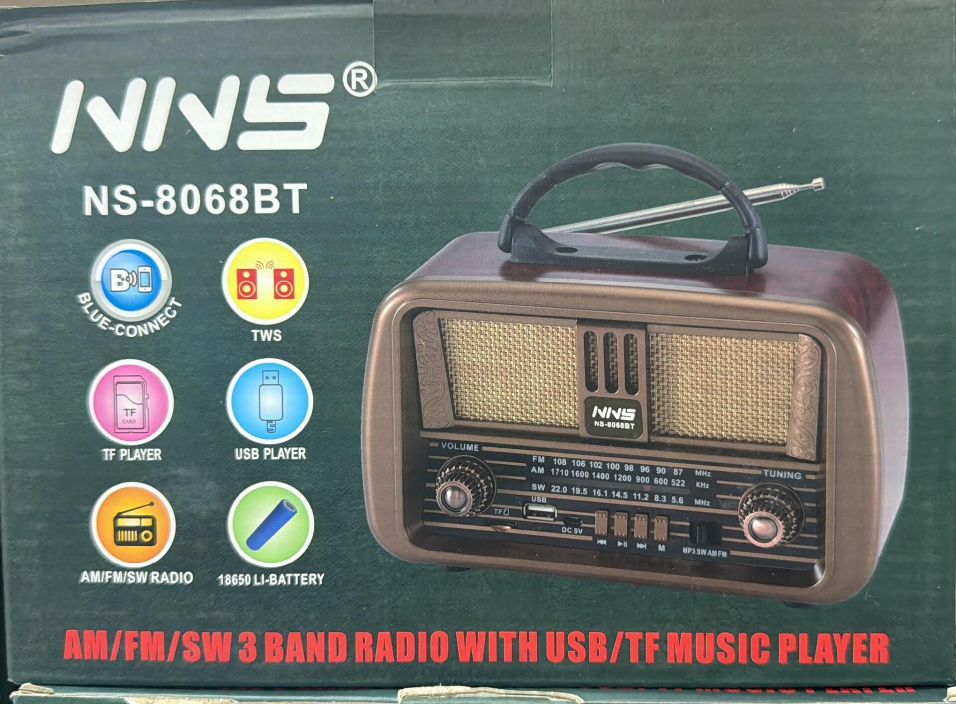NNS NS-8068BT BLUETOOTH USB NOSTALJİK ŞARJLI RADYO