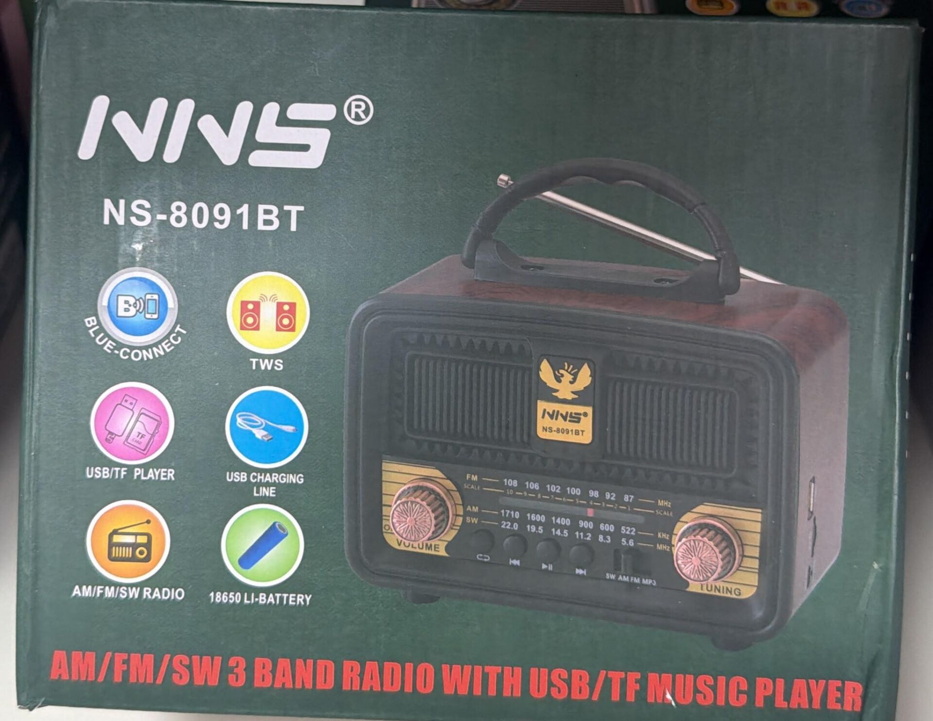 NNS NS-8091BT BLUETOOTH USB NOSTALJİK ŞARJLI RADYO
