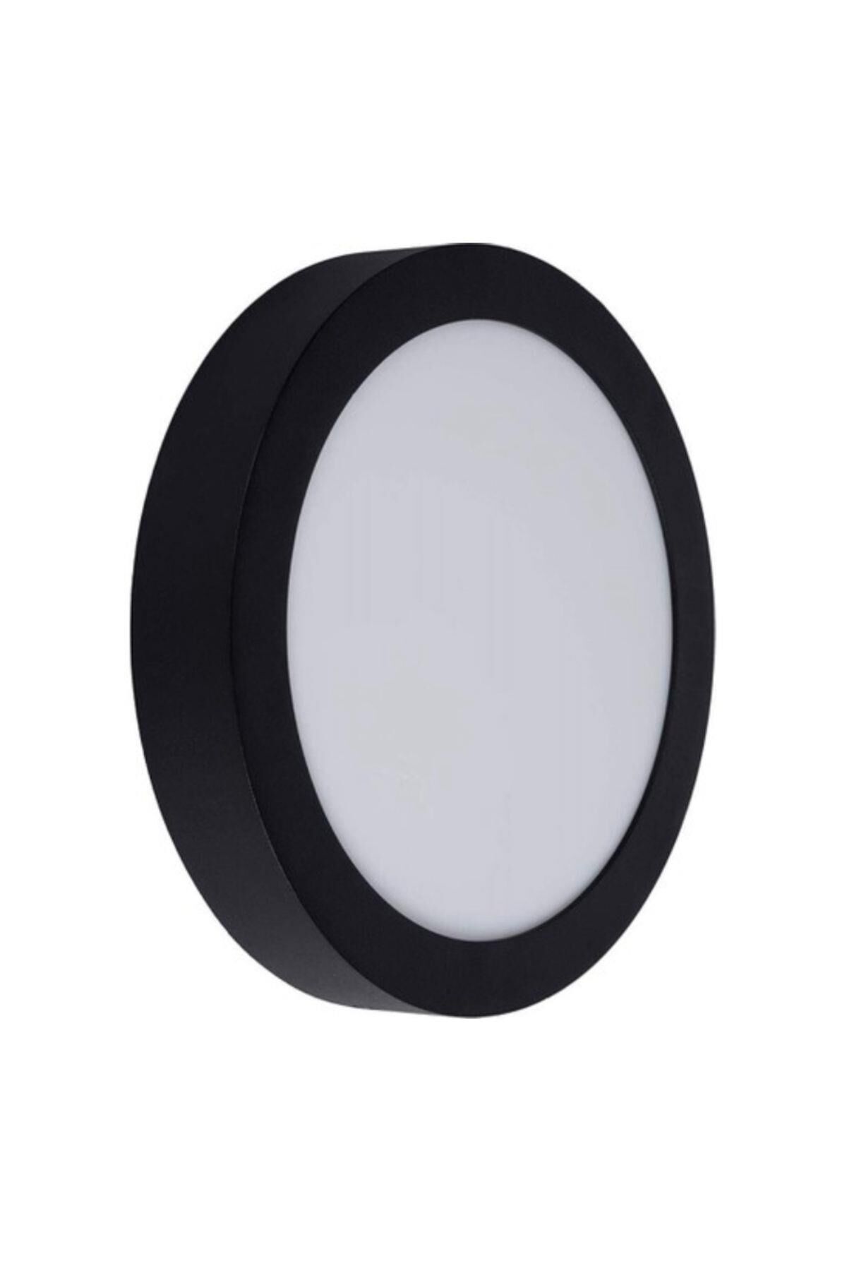YCL 18 WATT SIVA ÜSTÜ PANEL YUVARLAK SİYAH KASA BEYAZ IŞIK ASM-1218