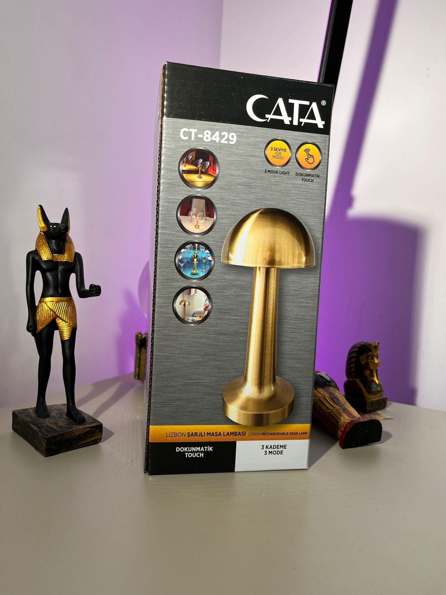 CATA CT-8429 LİZBON ANTİK ŞARJLI MASA LAMBASI