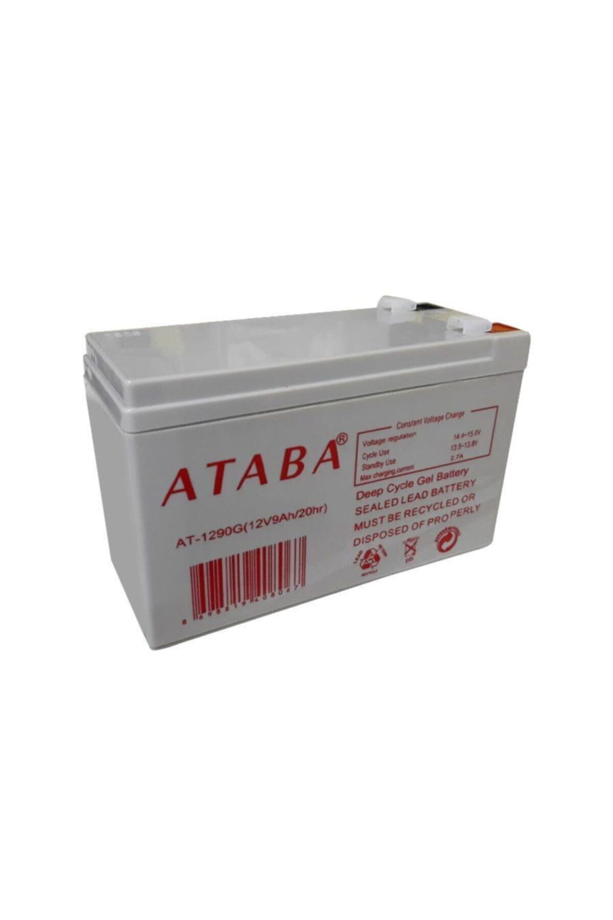 12 VOLT 9 AMPER AKÜ ATABA JEL 151x65x94-2408 GRAM