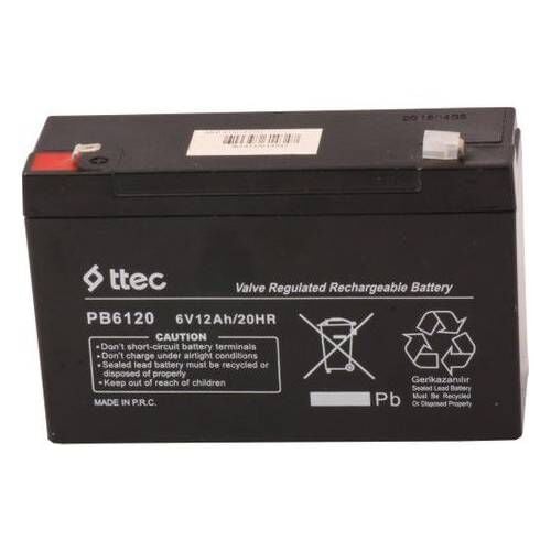 6 VOLT 12 AMPER AKÜ TTEC 151x50x94 1755 GRAM