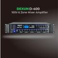 DEXUN D-400-USB+BT 2 MİKROFON+AUX GİRİŞLİ BAS TİZ 500 WATT 6 BÖLGELİ TRAFOLU ANFİ