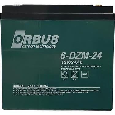 12 VOLT 24 AMPER JEL ORBUS MOTOSİKLET AKÜSÜ ÖLÇÜLER 181*77*170 mm.6.6 KG