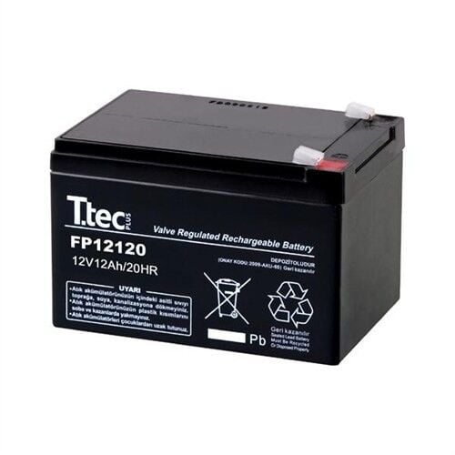 12 VOLT 12 AMPER  AKÜ TTEC 151x98x95-2474 GRAM