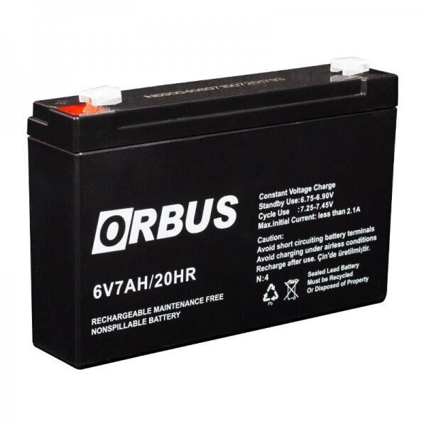 6 VOLT 7 AMPER AKÜ ORBUS-ÖLÇÜLER 150*34*94 mm.1,25 kg.