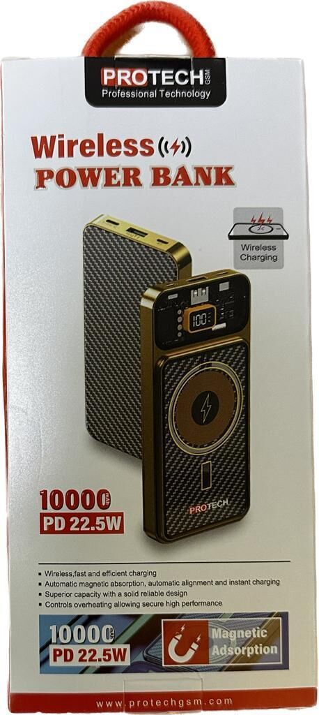 PROTECH B-01 10.000MAH WİRELESS KABLOSUZ ŞARJLI 22.5WATT POWERBANK
