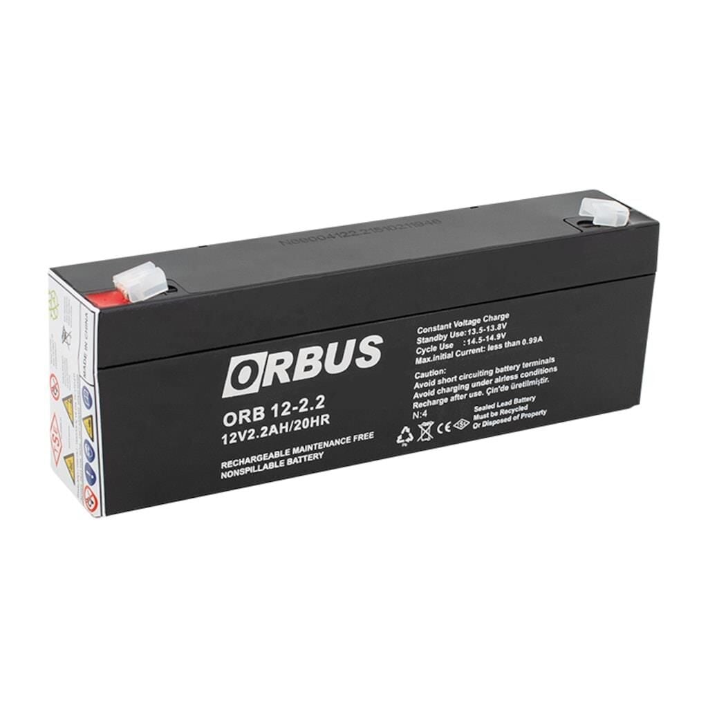 12 VOLT 2.2 AMPER YATAY AKÜ ORBUS-ÖLÇÜLER 178*34*60 mm-900 GRAM