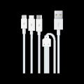 TTEC 2DK7521 Trio Şarj Kablosu USB-A - Type-C / Lightning / Micro USB Beyaz