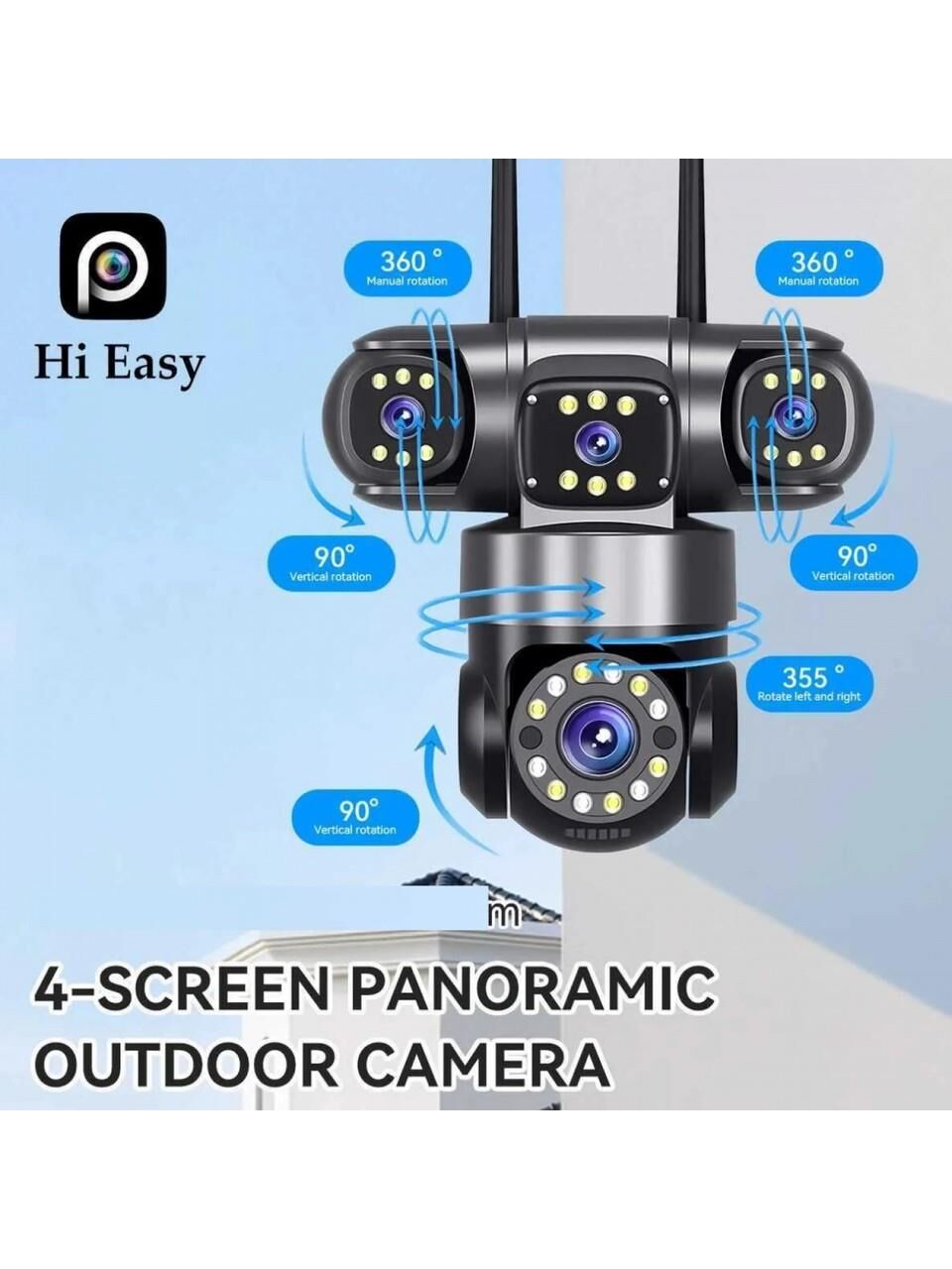 ZTECH ZR-Z6PRO WİFİ KAMERA 4 LENS - KÖŞELER AYARLI - MİKROFON + HOPARLÖR + ALARM