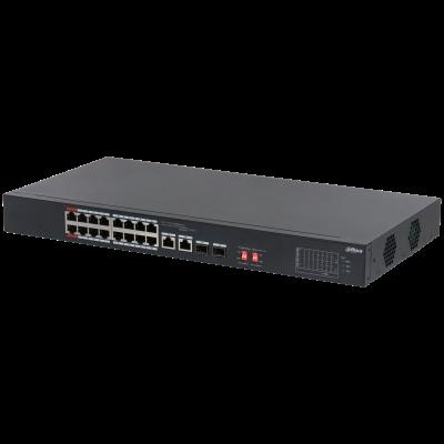 Dahua DH-S3218-16ET-135 16 Port PoE Switch 16FE PoE + 2GE SFP Kombo, Toplam 135W PoE