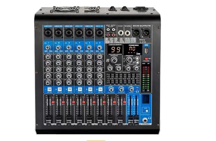 KÖNİG KA-6700P 2X350WATT USB+BT Equalizer 6 KANAL POWER MİXER