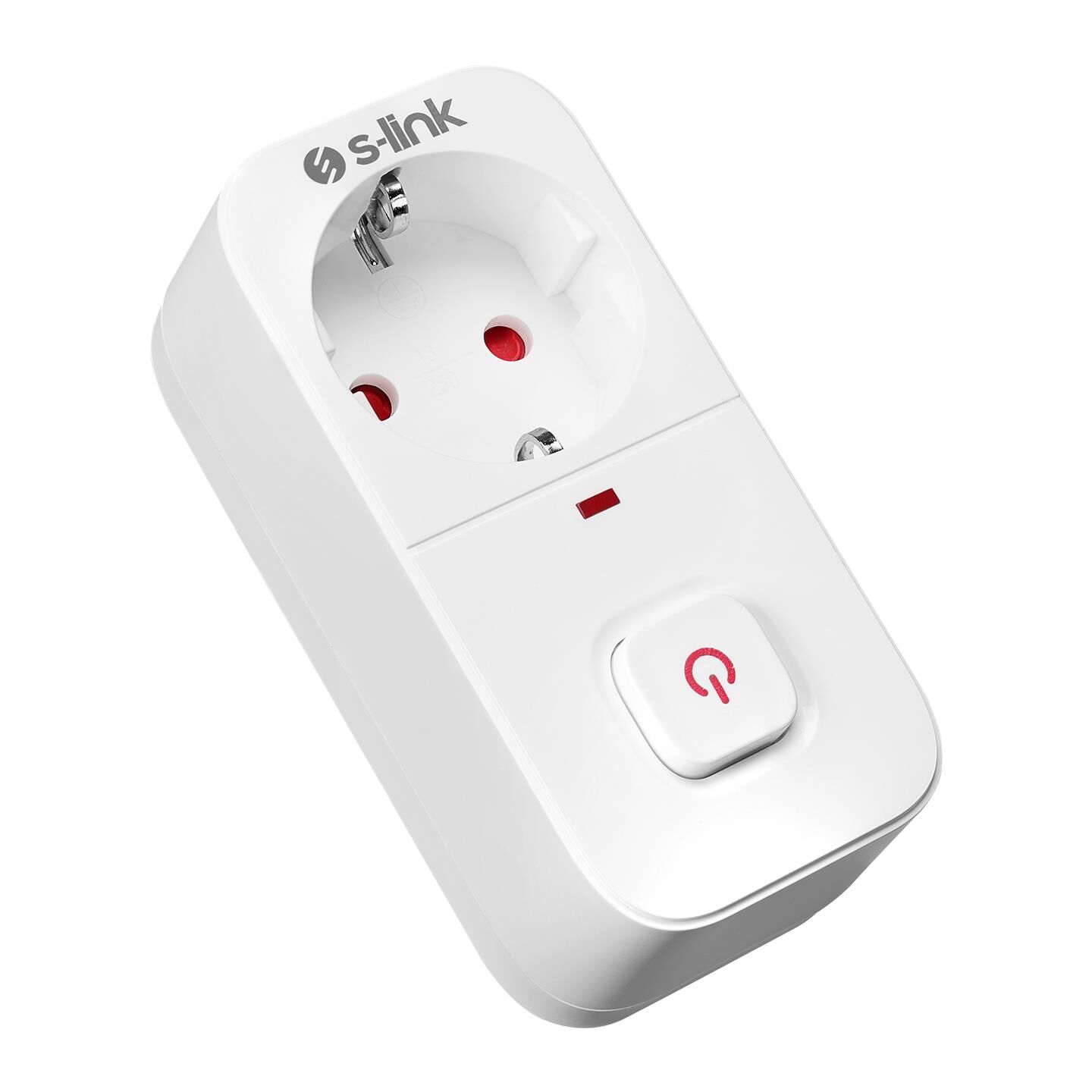S-link SL-010 16A/250V 750 Joule Anahtarlı Isıya Duyarlı Devre ve Akım Korumalı Tekli Priz