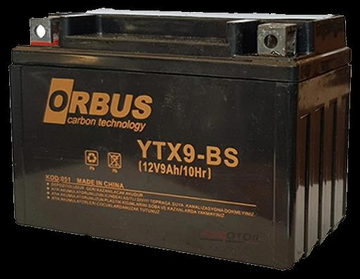 12 VOLT 9 AMPER ORBUS MOTOSİKLET AKÜSÜ ÖLÇÜLER 150*86*107 mm. - 2,84 kg.YTX9-BS-YATAY