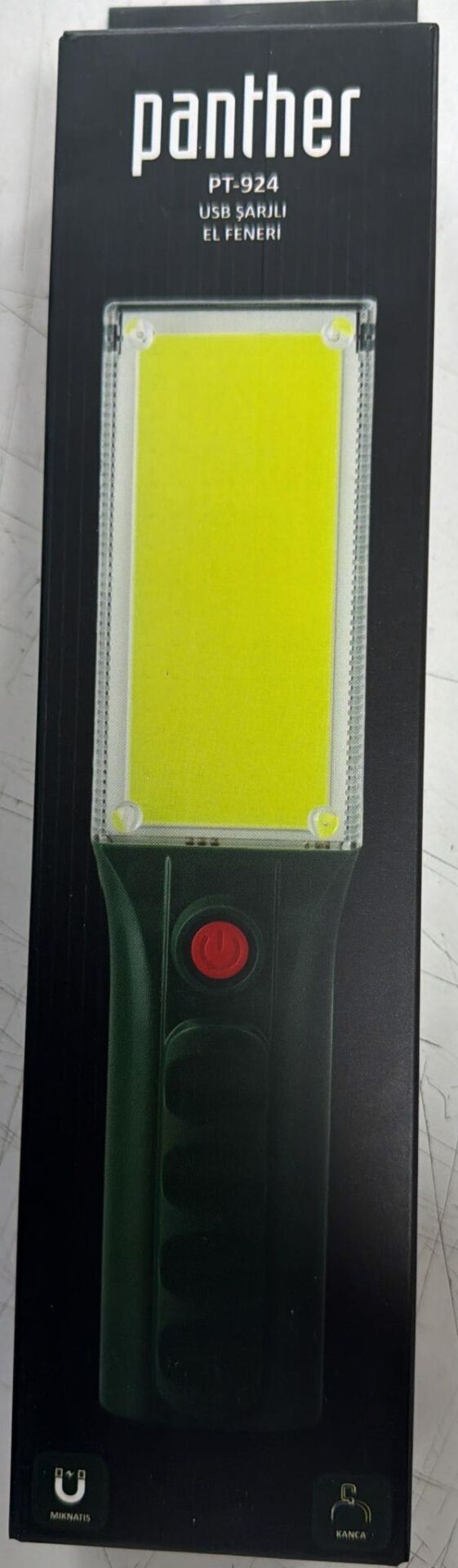 PANTHER PT-924 USB ŞARJLI MIKNATISLI KANCALI EL FENERİ