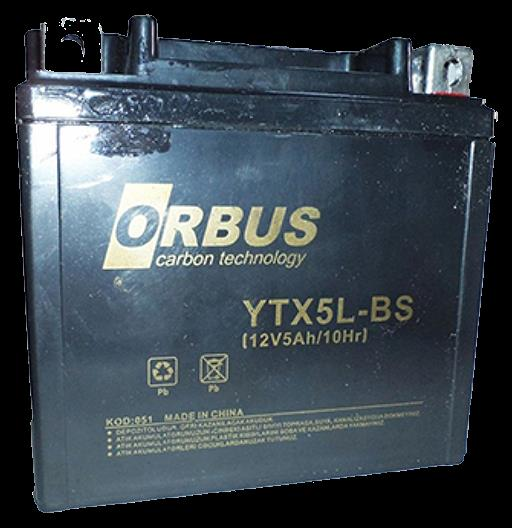 12 VOLT 5 AMPER ORBUS MOTOSİKLET AKÜSÜ-ÖLÇÜLER 114*71*106 mm - 1,7 kg.YTX5L-BS