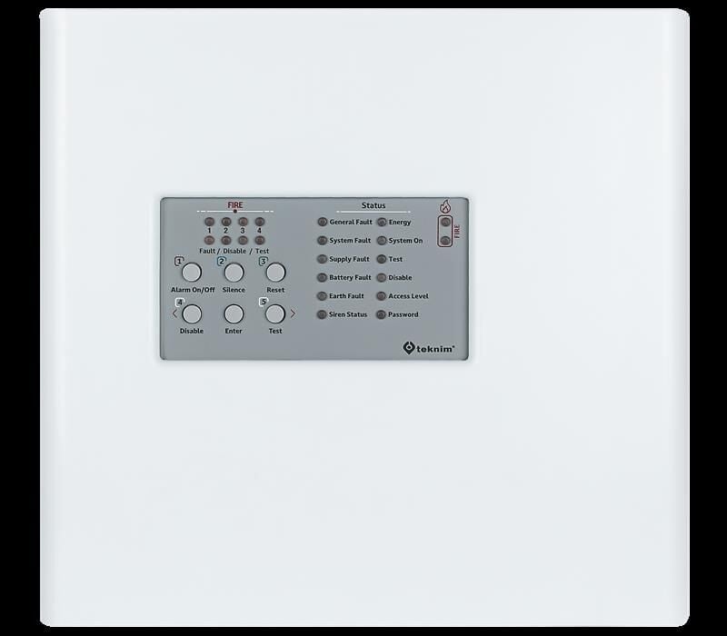 TEKNİM TFP-4404P 4 BÖLGELİ KONVANSİYONEL YANGIN ALARM PANELİ.PLASTIK KASA(AKÜLER HARİÇ)