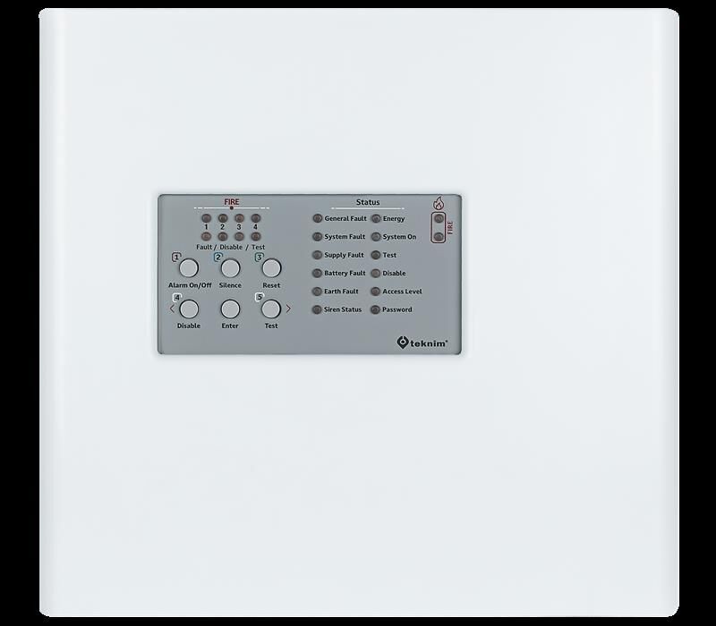 TEKNİM TFP-4404P 4 BÖLGELİ KONVANSİYONEL YANGIN ALARM PANELİ.PLASTIK KASA(AKÜLER HARİÇ)