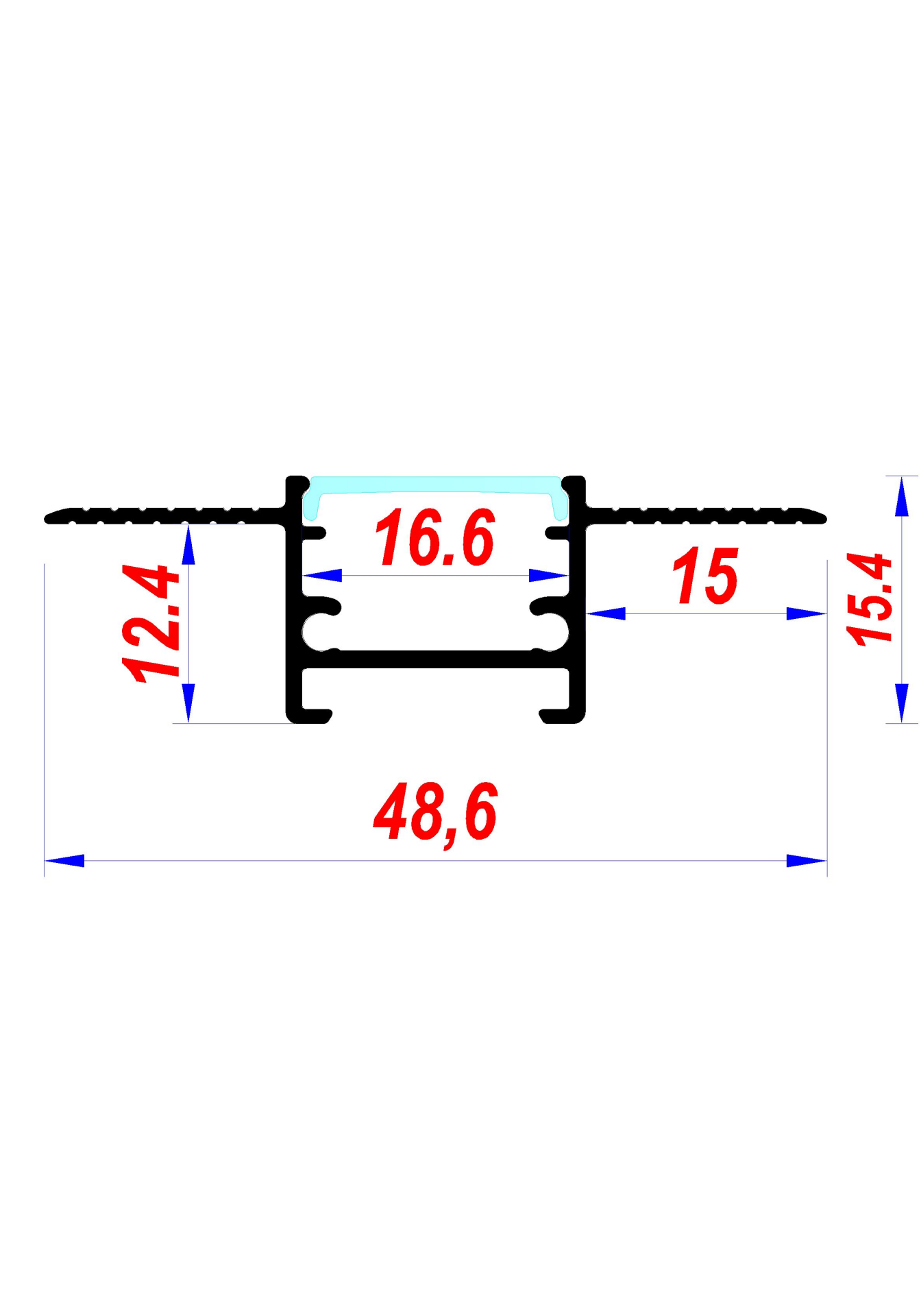ALÇIPAN LED PROFİL KASASI CAM DAHİL YA-ALC 01-BOY 305 CM 1 BOY FİYATIDIR