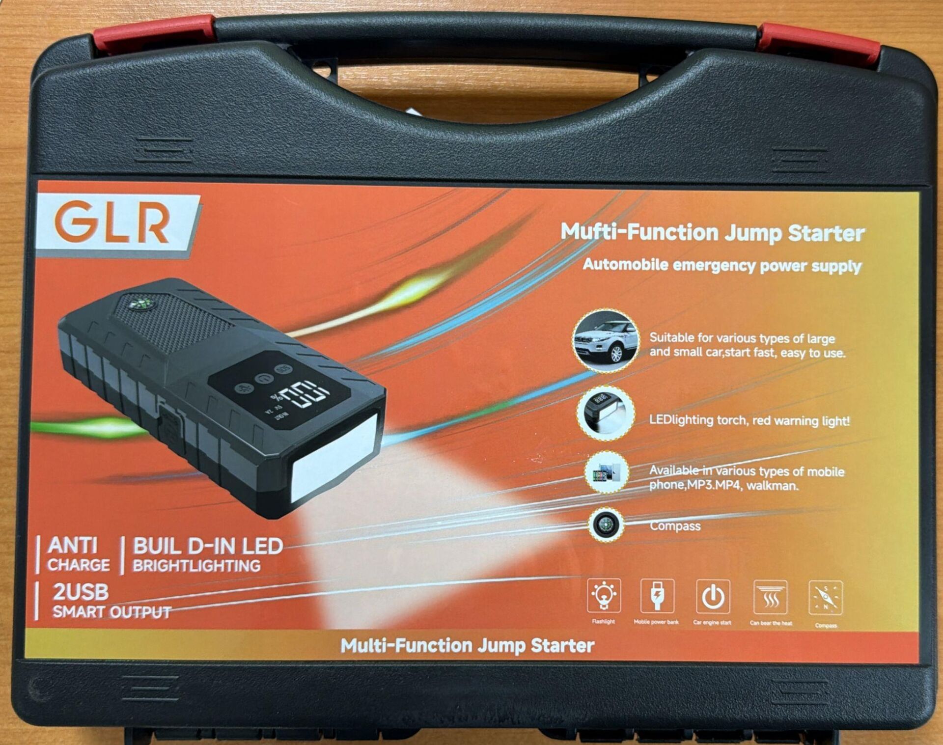 GLR Y2 ARAÇ AKÜ TAKVİYE CİHAZI 2USB + 30000MAH PİL + EL FENERİ