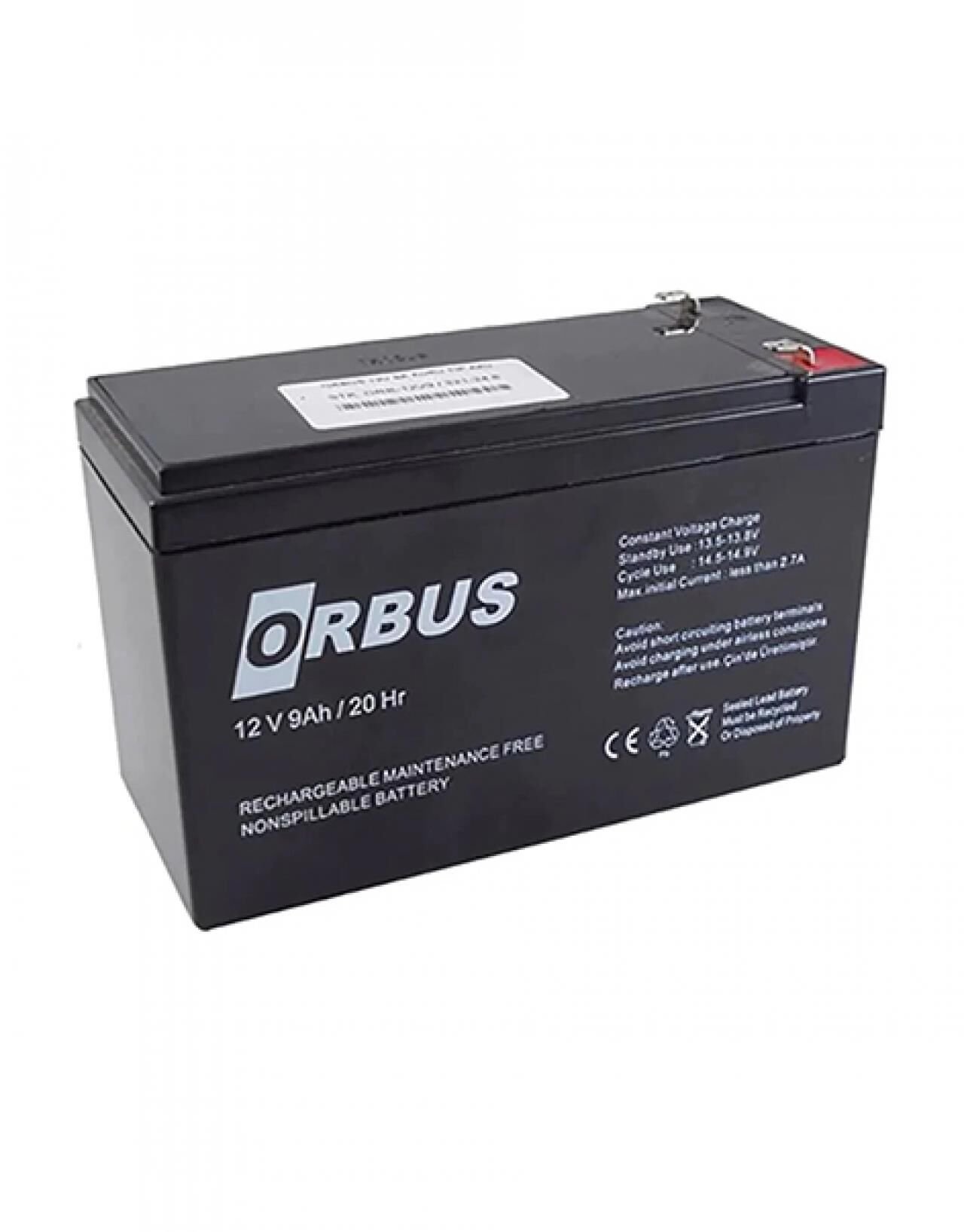 12 VOLT 9 AMPER AKÜ ORBUS ÖLÇÜLER 150*65*90 mm. - 2,6 kg.