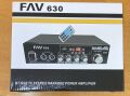 FAV 630-BT-USB STEREO-2X40 WATT 220 VE 12 VOLT GİRİŞLİ KUMANDALI POWER ANFİ