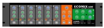 ATAK ECOMİX 600  EKO REVERP 6 KANAL 2x300 WATT SESLENDİRME ANFİSİ