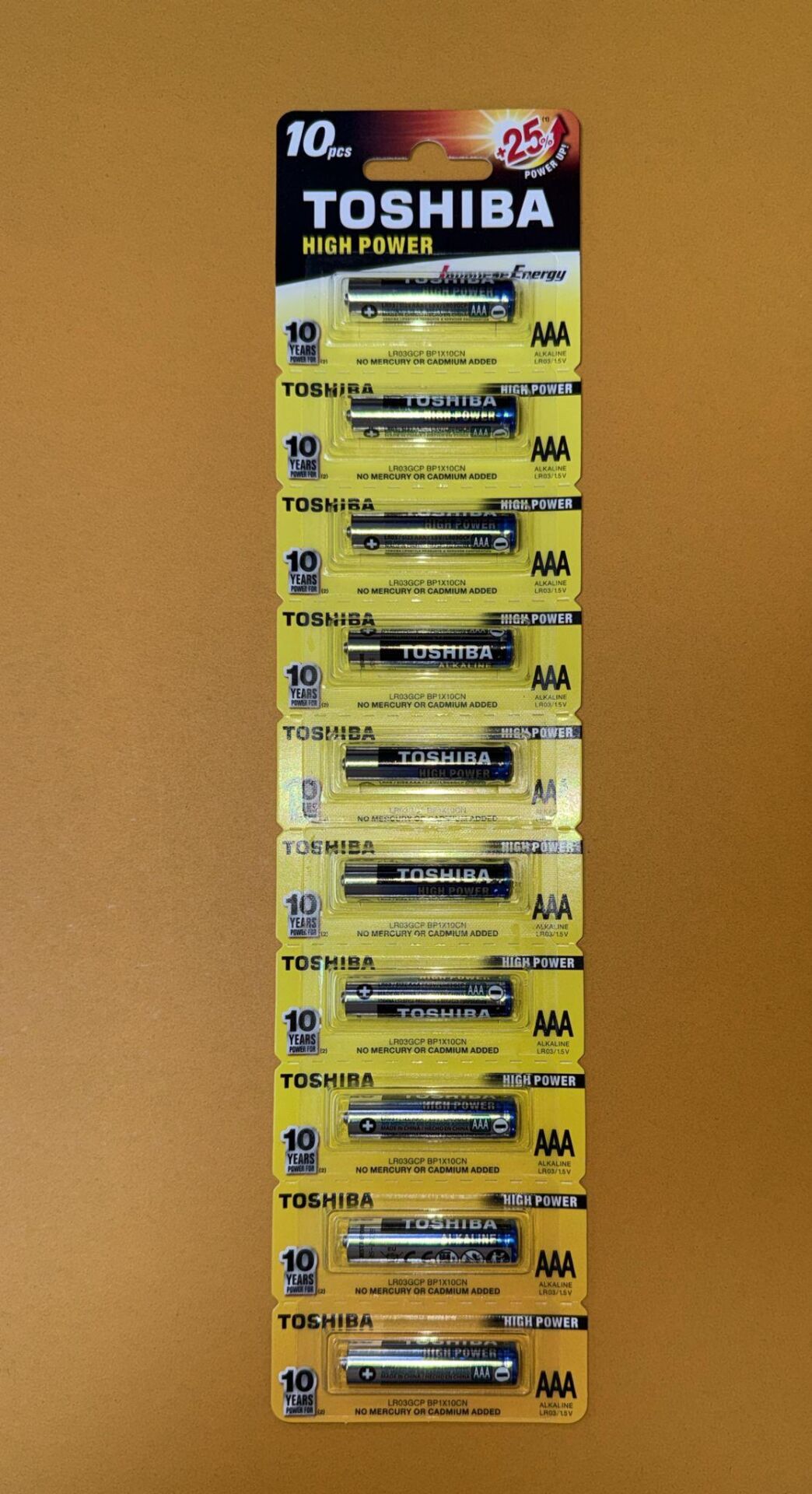 TOSHIBA İNCE PİL ALKALINE AAA 10 LU KART ASKILI