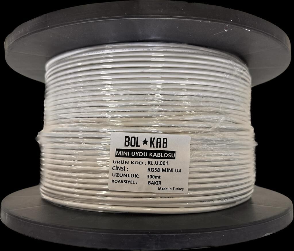 BOLKAB RG 58 MİNİ U 4 ANTEN KABLOSU BAKIR GÖBEK 0.60 MM-48 TELLİ 1 MT FİYATIDIR