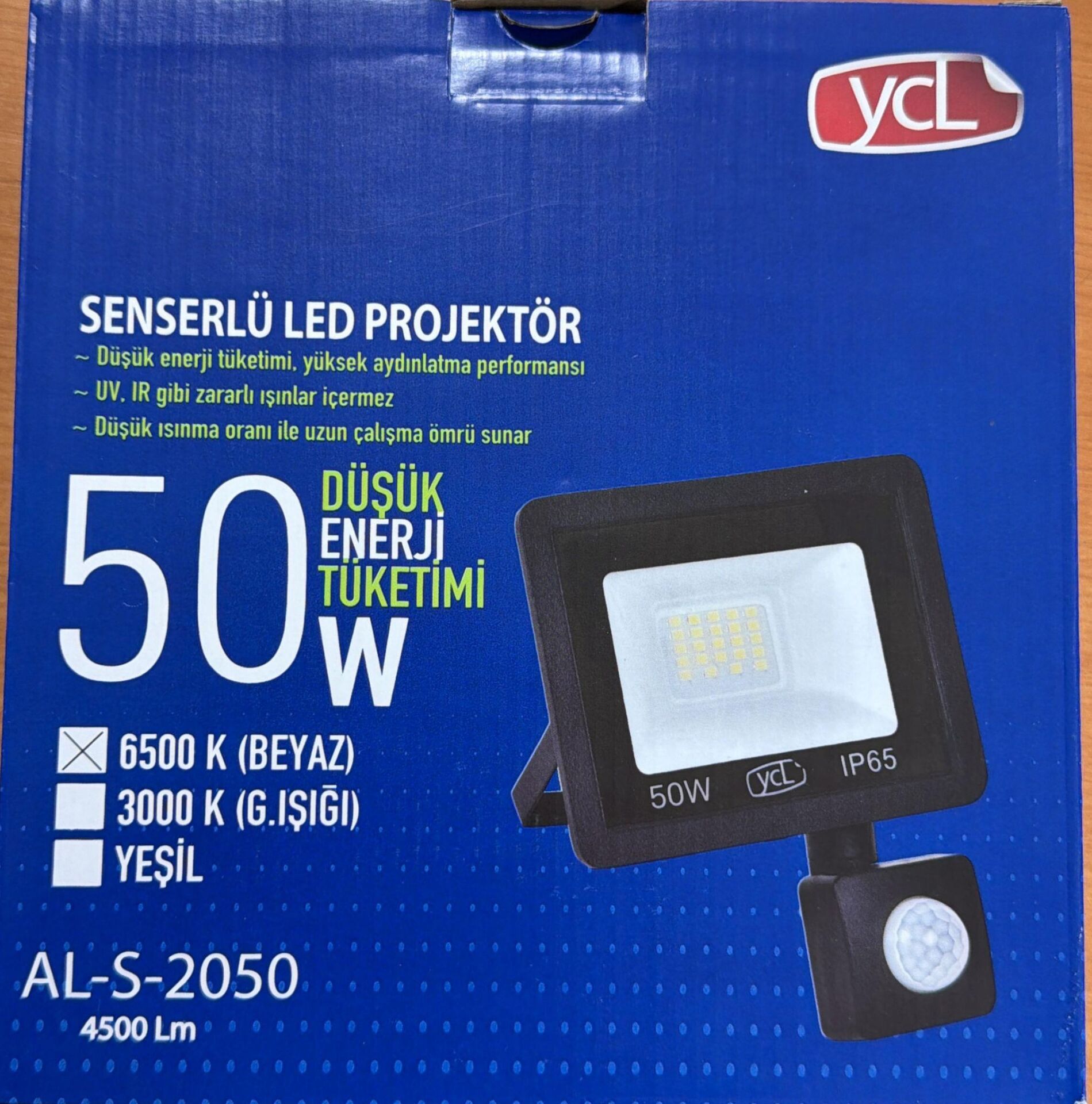 YCL AL-S-2050 50 WATT SENSÖRLÜ LED PROJEKTÖR BEYAZ