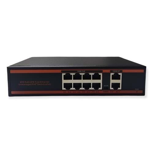 NOVACOM ND1P802LF 8 PORT POE SWİTCH 10/100 MBPS 2 PORT 10/100 UPLINK 150W