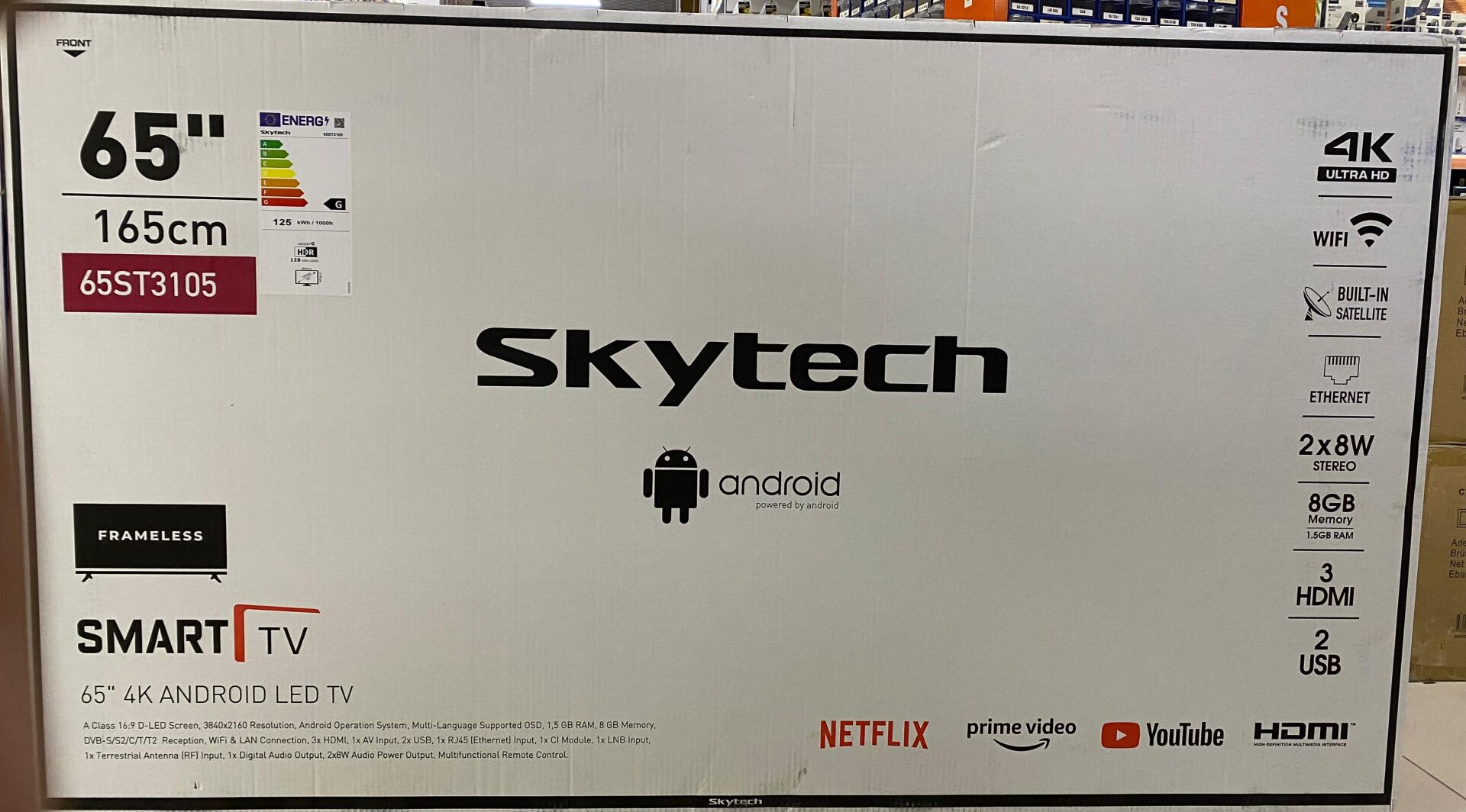 SKYTECH 65ST3105 65'' UHD ANDROID SMART 4K UYDULU LED TV